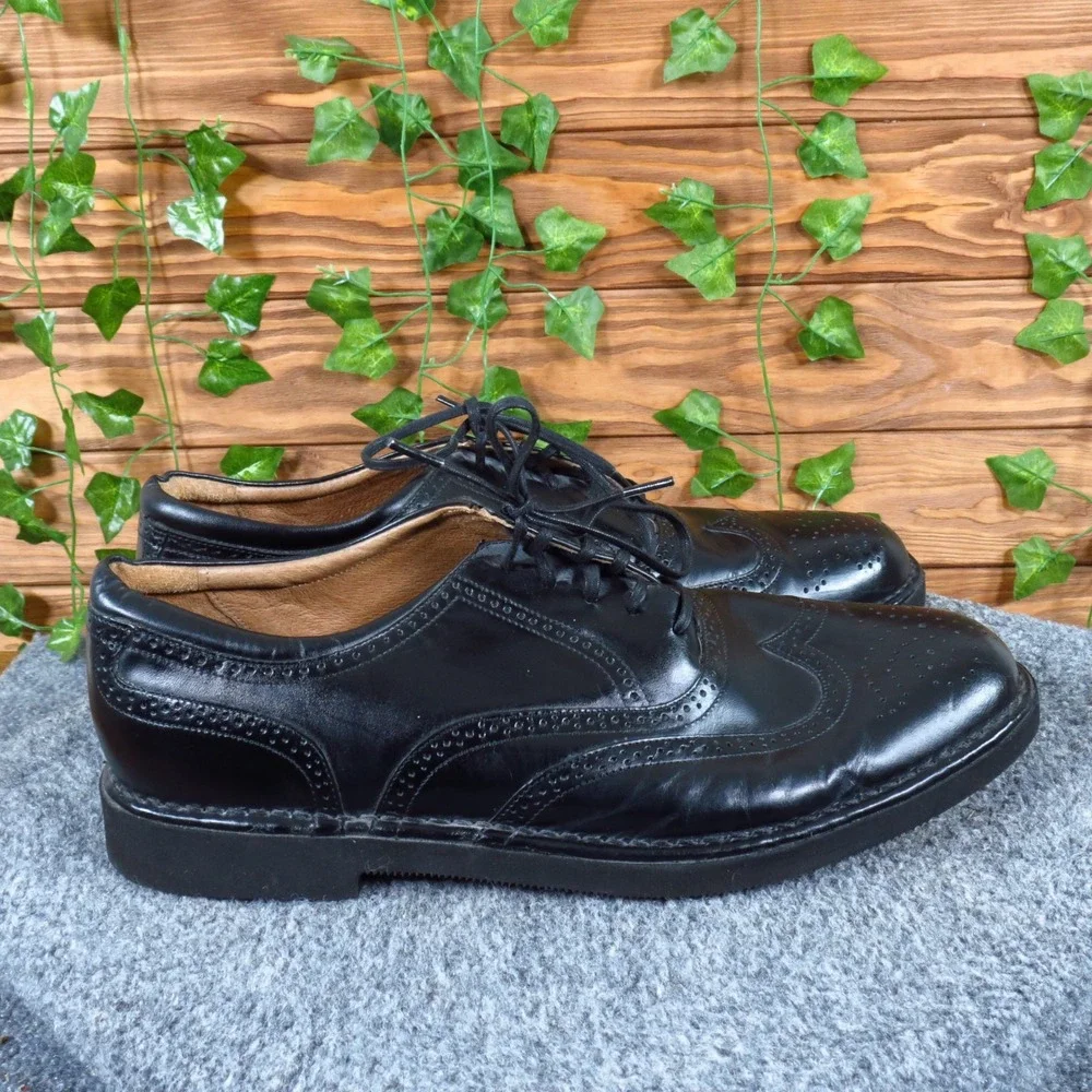 Rockport Dressport Men Wingtip Oxford Sz 10.5 Business Black Leather Lightweight
